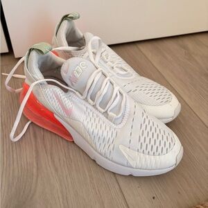 Nike Air Max 270 White with Pink and Orange Accents